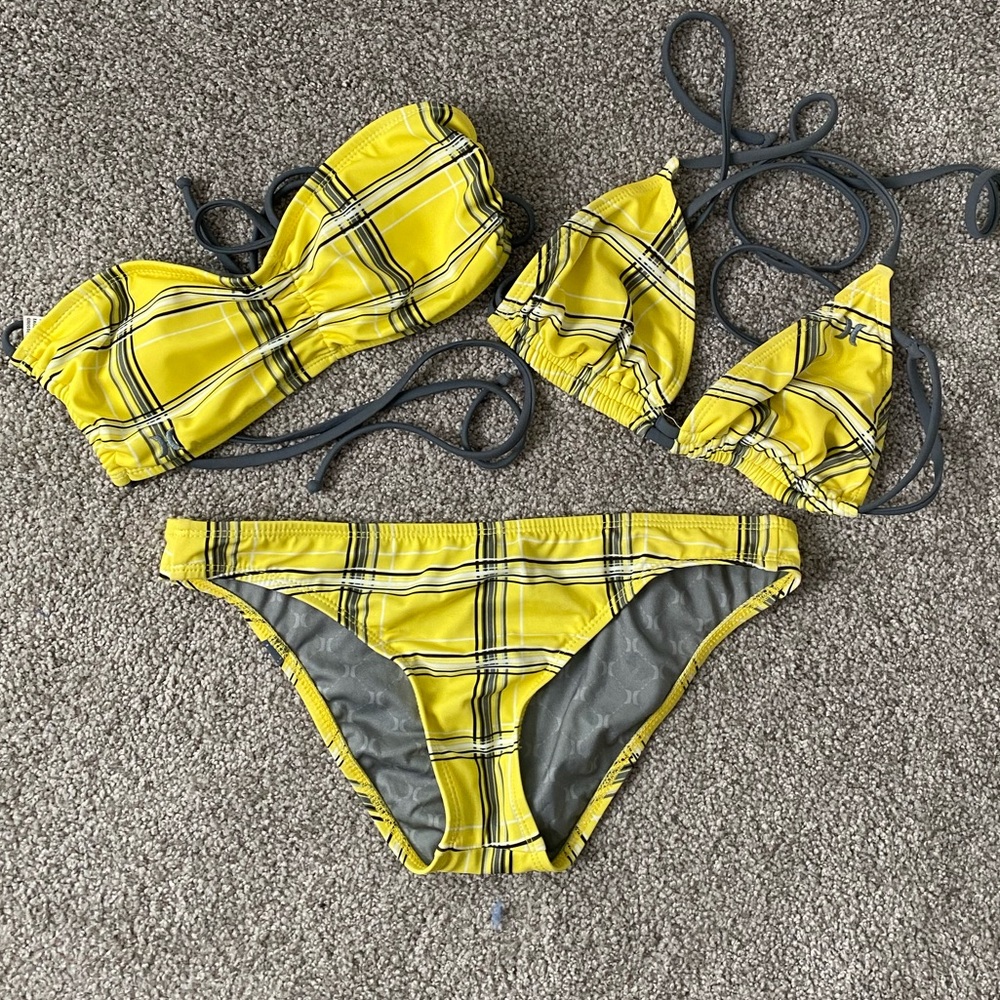 Hurley Bikini with 2 Tops, Size Medium